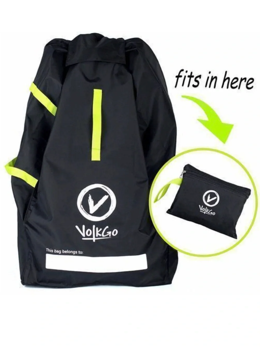 Men's Black Backpack with Neon Yellow Accents
